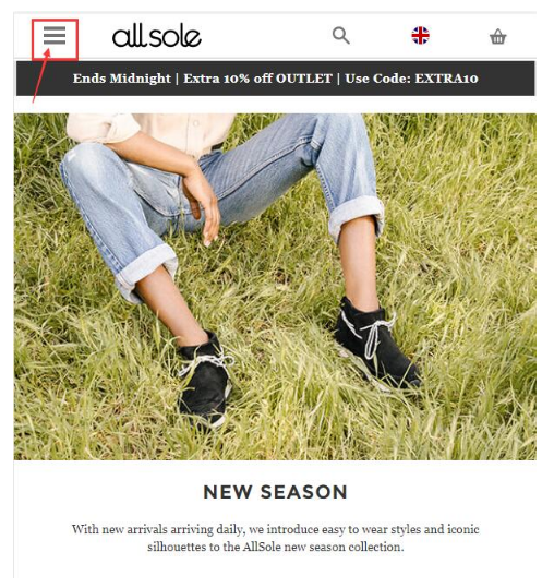 AllSole購物攻略/AllSole英國官網手机端下單教程/註冊登入購物教學